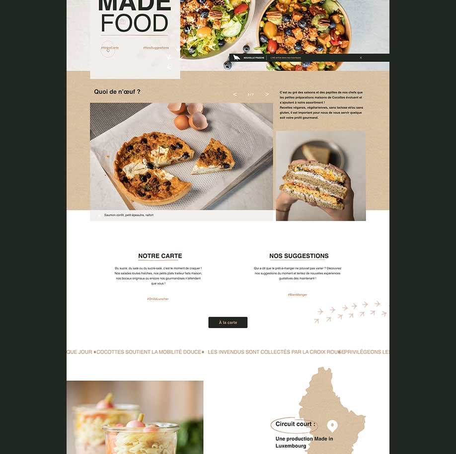Page blog du site internet Cocottes