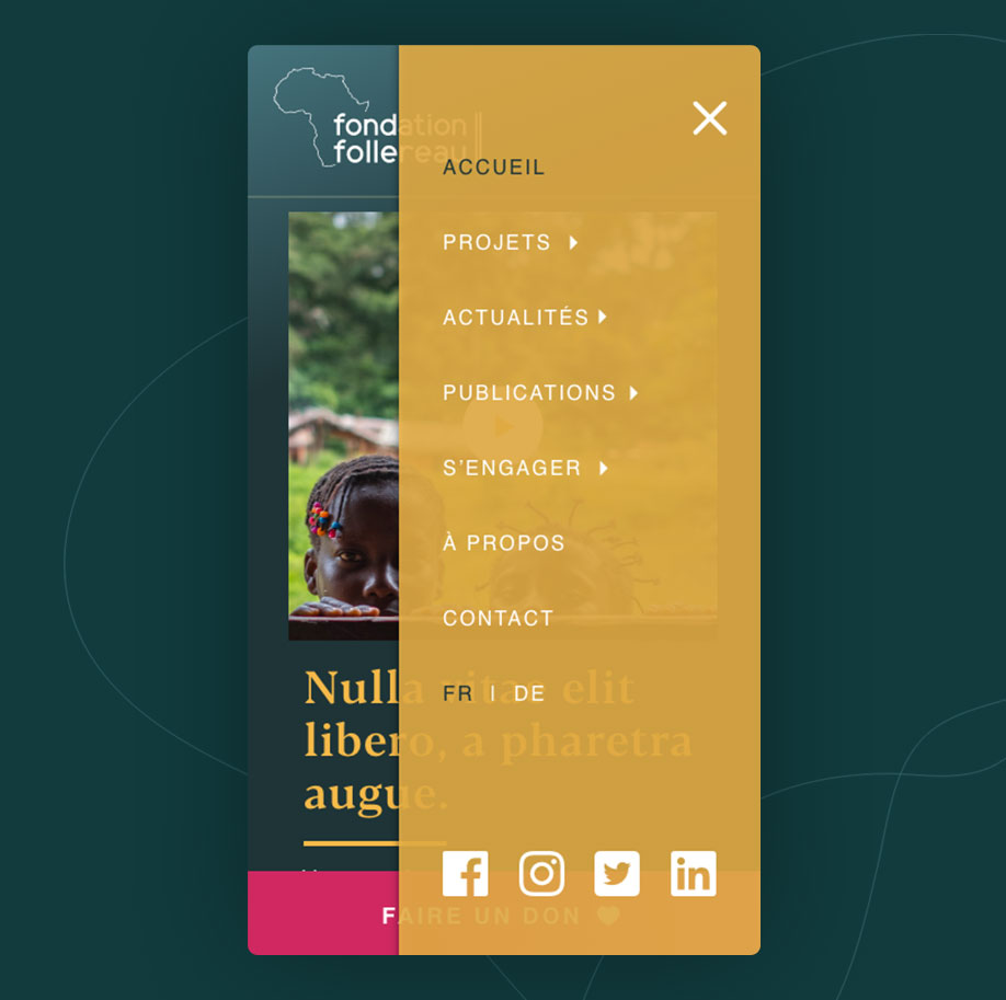 Fondation Follereau site web version mobile